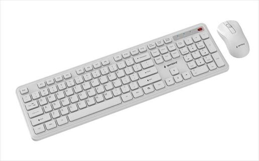 COMBO KEYBOARD AND MOUSE WIRELESS GEMBIRD SLIM PRO, White, KBS-WPS-01-W