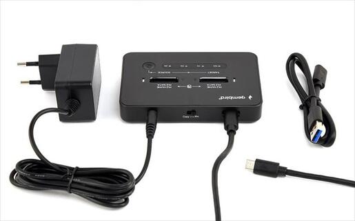 SSD M.2 NVMe and SATA DOCKING STATION GEMBIRD, USB Type-C 3.2 Gen 2x2, Black, DD2-U3M2