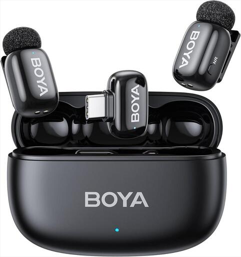 MICROPHONE WIRELESS SYSTEM BOYA MINI 2-02, 2xMIC, USB-C receiver, Black, MINI 2-02