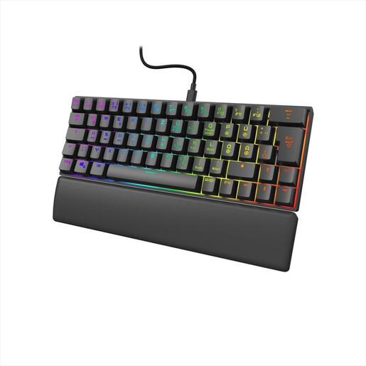 KEYBOARD MECHANICAL MINI HAMA RAGE EXODUS 760 RGB LED 60% w/palm rest OUTEMU Red switch , Black, 217828