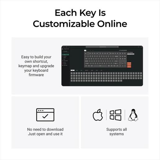 KEYBOARD MECHANICAL KEYCHRON C1 Pro 8K QMK/VIA TKL RGB HS Keychron Super Banana switch, C1PX-M4