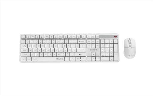 COMBO KEYBOARD AND MOUSE WIRELESS GEMBIRD SILENT KEY PRO, White, KBS-WMS-01-W