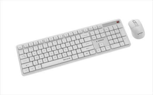 COMBO KEYBOARD AND MOUSE WIRELESS GEMBIRD SILENT KEY PRO, White, KBS-WMS-01-W