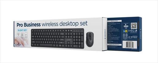 COMBO KEYBOARD AND MOUSE WIRELESS GEMBIRD SILENT KEY PRO, Black, KBS-WMS-01