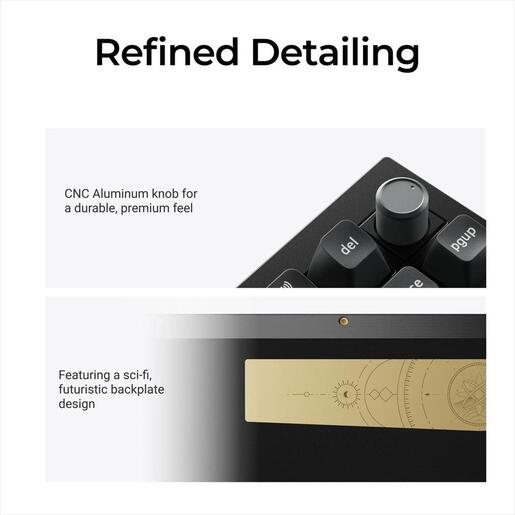 KEYBOARD WIRELESS MECHANICAL KEYCHRON Q1 ULTRA 8K ALUMINIUM HS RGB LED 75% Silk POM BANANA switch,Multi-Device (Wired,2.4Ghz,BT), BLACK, Q1U-M4