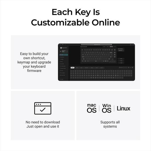 KEYBOARD WIRELESS MECHANICAL KEYCHRON Q1 ULTRA 8K ALUMINIUM HS RGB LED 75% Silk POM BANANA switch,Multi-Device (Wired,2.4Ghz,BT), BLACK, Q1U-M4