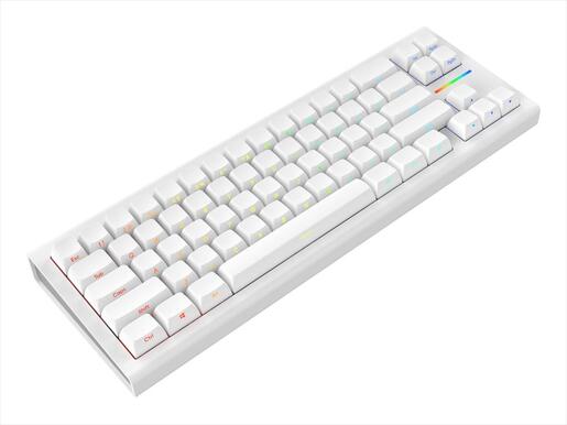 KEYBOARD MECHANICAL NUBI NK68HE, 65%, RGB, G3MS Magnetite Ice Hot-swappable, USB-C, White, NK68-HE-WH-ANSI