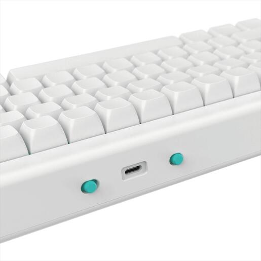 KEYBOARD MECHANICAL NUBI NK68HE, 65%, RGB, G3MS Magnetite Ice Hot-swappable, USB-C, White, NK68-HE-WH-ANSI
