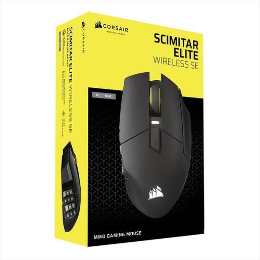 MOUSE WIRELESS CORSAIR Scimitar Elite SE RGB Gaming MOBA/MMO (16 buttons), 2.4Ghz & BT, Black, CH-9314014-WW