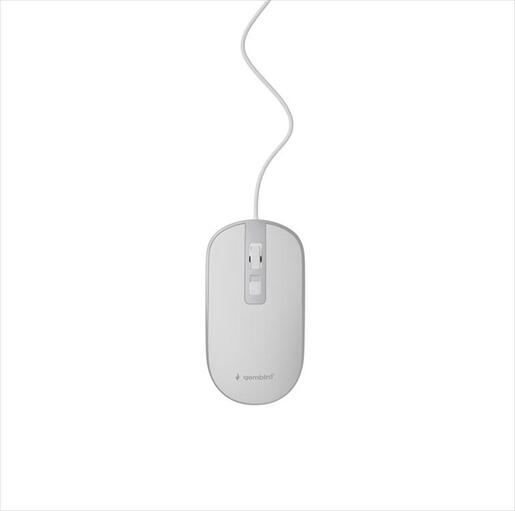 MOUSE WIRED USB GEMBIRD, 1200DPI, white/silver, MUS-4B-06-WS