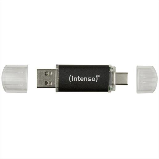 USB Flash Drive 3.2 Gen1 128GB INTENSO TWIST LINE, USB-A&USB-C, Anthracite, 3539491