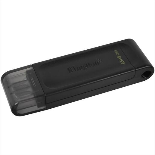 MEMORY USB Type-C 64GB KINGSTON DATA TRAVELER 70 (USB 3.2 Gen 1 speeds), Black, DT70/64GB