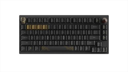 KEYBOARD MECHANICAL KEYCHRON BLACK MYTH WUKONG DELUXE EDITION 75% , Metal Body, HS, RGB, 2.4 GHz & BT, Pre-lubed TTC Golden Pink switch, w/knob, WKD-21