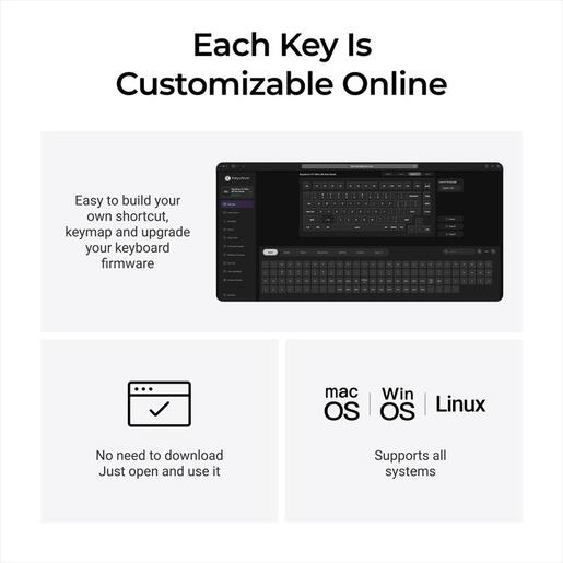 KEYBOARD WIRELESS MECHANICAL KEYCHRON V1 ULTRA 8K Polling Rate 75%, HS, RGB, Keychron Silk POM RED switch, OSA PBT, Black, w/knob, V1U-D1