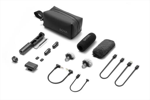 MICROPHONE WIRELESS SYSTEM BOYA LINK ALL IN ONE MAGIC-03, 2xMIC, USB-C, 3.5mm, Black