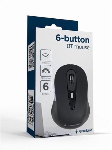 MOUSE WIRELESS GEMBIRD ONLY BLUETOOTH, 6 BUTTONS, Black, MUSWB-6B-01