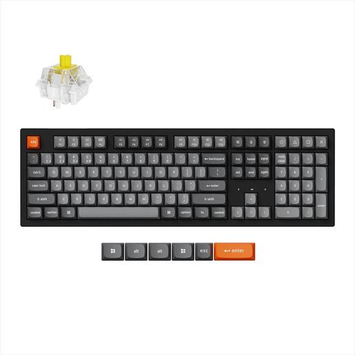 KEYBOARD MECHANICAL KEYCHRON K10 MAX HS Full Size RGB Keychron super Banana switch, Multi-Device 2.4 GHz & BT Black, K10M-H4