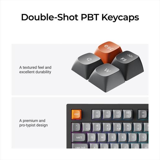 KEYBOARD MECHANICAL KEYCHRON K10 MAX HS Full Size RGB Keychron super Banana switch, Multi-Device 2.4 GHz & BT Black, K10M-H4