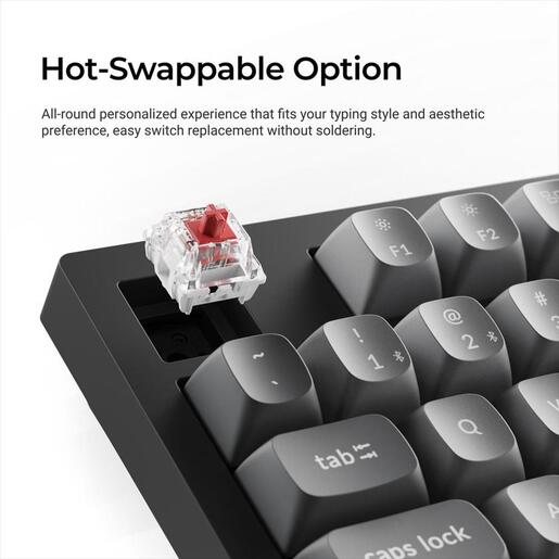 KEYBOARD MECHANICAL KEYCHRON K10 MAX HS Full Size RGB Keychron super Banana switch, Multi-Device 2.4 GHz & BT Black, K10M-H4