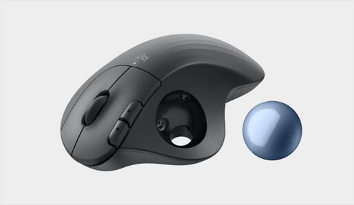 MOUSE WIRELESS LOGITECH ERGO M575S TRACKBALL Graphite Bolt+Blue ball, w/bluetooth 910-007029