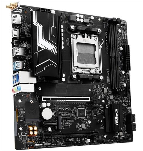 MB AM5 B850M-X Wifi R2.0 ASROCK 2xDDR5 8200Mhz (O.C), HDMI, DP,  PCI-Ex16 5.0, 1xPCI-Ex4 4.0, 1xPCI-Ex1 4.0, 2x M.2 , 4xSATAIII, 2.5G LAN, WIFI6E, BT 5.2, 90-MXBSH0-A0UAYZ