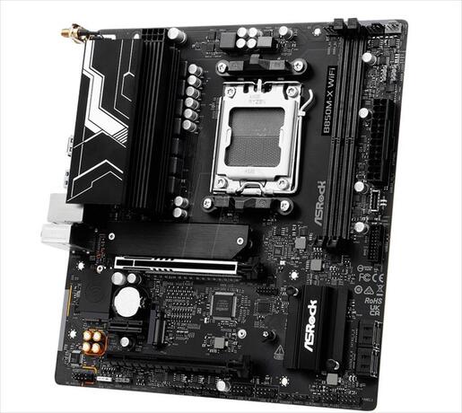 MB AM5 B850M-X Wifi R2.0 ASROCK 2xDDR5 8200Mhz (O.C), HDMI, DP,  PCI-Ex16 5.0, 1xPCI-Ex4 4.0, 1xPCI-Ex1 4.0, 2x M.2 , 4xSATAIII, 2.5G LAN, WIFI6E, BT 5.2, 90-MXBSH0-A0UAYZ