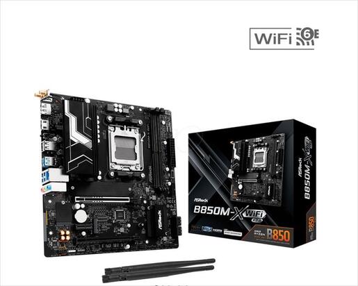 MB AM5 B850M-X Wifi R2.0 ASROCK 2xDDR5 8200Mhz (O.C), HDMI, DP,  PCI-Ex16 5.0, 1xPCI-Ex4 4.0, 1xPCI-Ex1 4.0, 2x M.2 , 4xSATAIII, 2.5G LAN, WIFI6E, BT 5.2, 90-MXBSH0-A0UAYZ