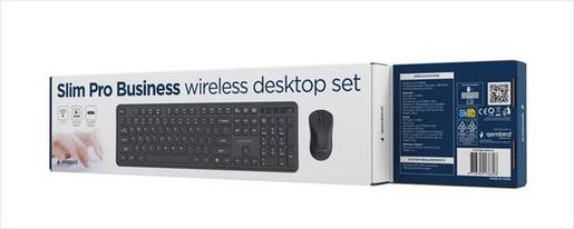 COMBO KEYBOARD AND MOUSE WIRELESS GEMBIRD SLIM PRO, Black, KBS-WPS-01