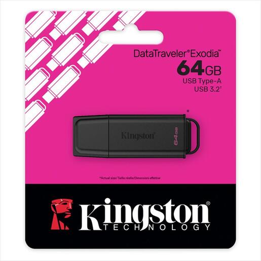 USB Flash Drive 3.2 Gen1 64GB KINGSTON DATA TRAVELER EXODIA G2, BLACK, DTXG2/64GB