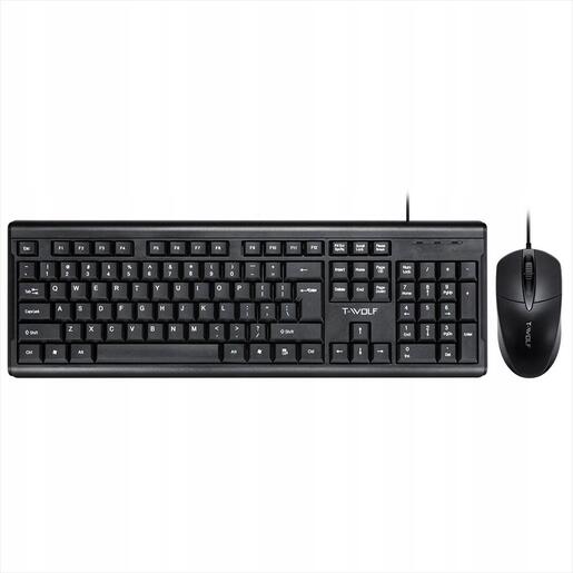 COMBO KEYBOARD AND MOUSE WIRED EXTRALINK TF500, Black,