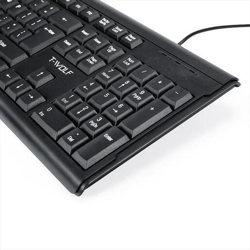 COMBO KEYBOARD AND MOUSE WIRED EXTRALINK TF500, Black,