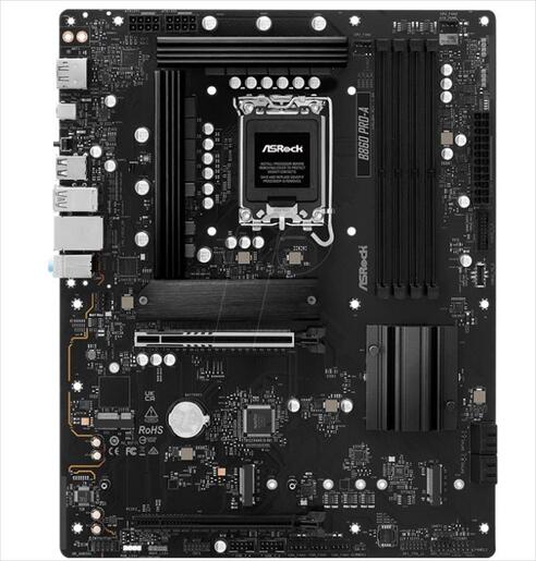 MB 1851 B860 PRO-A ASROCK, 4xDDR5 8666MHz(OC), PCIex16 5.0, PCIex4 4.0, 3xM.2, 4xSATAIII, HDMI, DP, 2.5G LAN, 90-MXBRN0-A0UAYZ