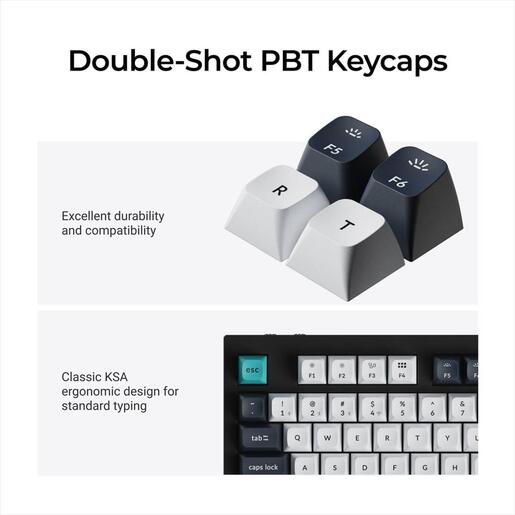 KEYBOARD WIRELESS MECHANICAL KEYCHRON Q5 MAX QMK/VIA RGB Al. body, HS Gateron Jupiter Brown, 2.4 GHz & BT, Carbon Black, w/knob, Q5M-M3