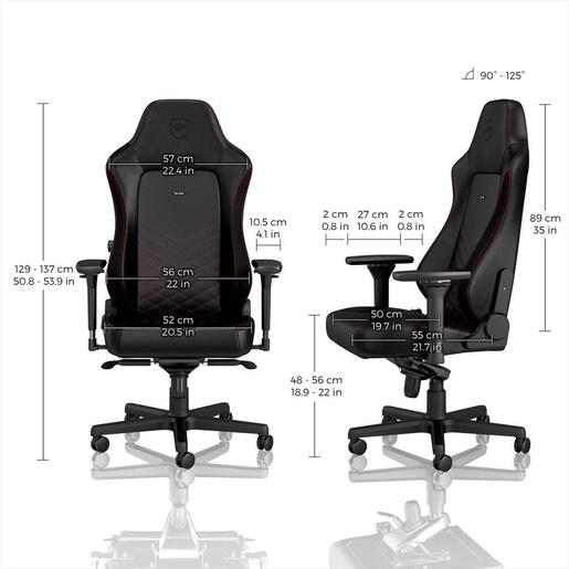 GAMING CHAIR NOBLECHAIRS HERO, BLACK/RED NBL-HRO-RL-BRD