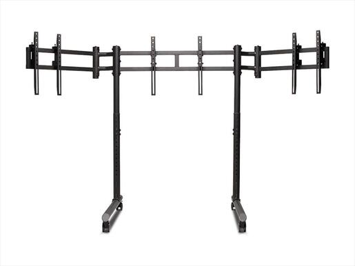 GAMING WHEEL MONITOR STAND ROUND TUBE FREESTANDING TRIPLE NEXT LEVEL RACING, 3x43" MAX, 70kg MAX, NLR-R011