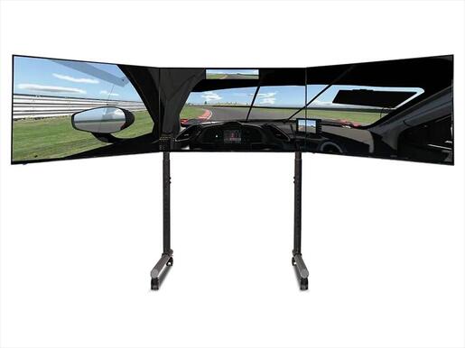 GAMING WHEEL MONITOR STAND ROUND TUBE FREESTANDING TRIPLE NEXT LEVEL RACING, 3x43" MAX, 70kg MAX, NLR-R011