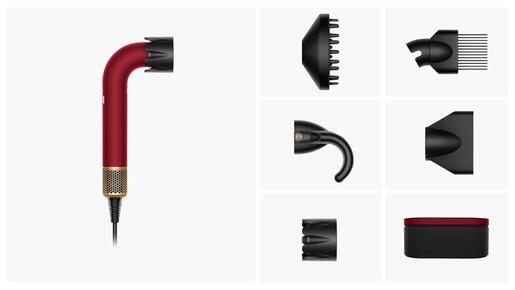 Dyson Supersonic R HD17 Red Velvet/Gold Straight+Wavy фен за коса