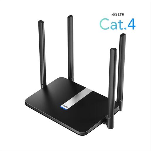NET ROUTER WIRELESS DUAL BAND AC1200 4G LTE CUDY LT500 w/4 antennas, 1x WAN 10/100 port, 3x LAN 10/100 ports