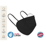 KN95 заштитна маска 4-слојна 21x15cm PRO SAFE PLUS црна боја