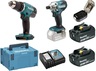 Makita LXT001 Сет DDF453Z + DTD156Z + BL1830B x2 + DC18RC + Makpac 1 алати