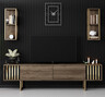 ТВ комода + ѕидни полици Gold Line - Walnut, Black 618BLY1147