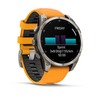Garmin Fenix 8 Sapphire AMOLED, Titanijski sa silikonskim remenom iskreće narančaste/grafitne boje, 010-02904-11
