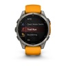 Garmin Fenix 8 Sapphire AMOLED, Titanijski sa silikonskim remenom iskreće narančaste/grafitne boje, 010-02904-11