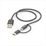 CABLES USB-A HAMA 2 in 1 micro USB, USB type-C, 201533