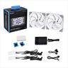 COOLERS CASE FAN 140mm LIAN LI UNI SL140 2-pack bundle w/controller, 2x140mm ARGB fans 1500 RPM PWM, White, UF-SL140-2W