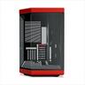 CASE HYTE E-ATX Mid-Tower Y70, x2 Tempered glass, w/riser 4.0 cable, USB 3.2 Type C, Black/Red, CS-HYTE-Y70-BR