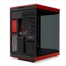 CASE HYTE E-ATX Mid-Tower Y70, x2 Tempered glass, w/riser 4.0 cable, USB 3.2 Type C, Black/Red, CS-HYTE-Y70-BR
