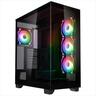 CASE KOLINK E-ATX Unity Arena ARGB Mid Tower Showcase w/Tempered glass, 4x120mm UMBRA PWM A-RGB fan, black
