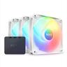 COOLERS CASE FAN 3x120mm NZXT F120 RGB CORE w/controller, 1900 RPM PWM, White, RF-C12TF-W1