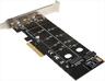 CONVERTOR PCI-E (4x) TO 2 x M.2 (SATA + NVME) ,  TXB044, LP